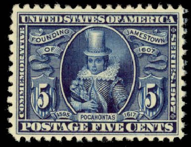 Price of US Stamp Scott Catalogue #330 - 5c 1907 Jameston Exposition. Daniel Kelleher Auctions, Oct 2014, Sale 660, Lot 2336
