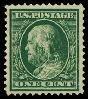 Value of US Stamps Scott Catalog # 331 - 1908 1c Franklin. Daniel Kelleher Auctions, Dec 2012, Sale 633, Lot 603