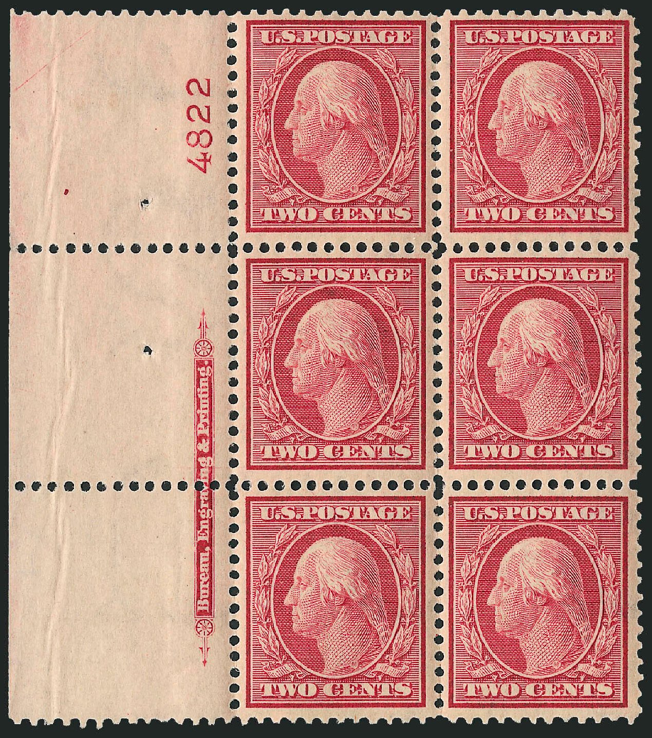 Values of US Stamps Scott Cat. # 332: 2c 1908 Washington. Robert Siegel Auction Galleries, Apr 2009, Sale 971, Lot 1404