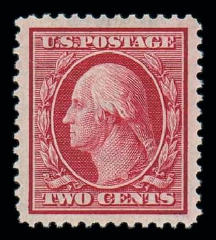 US Stamps Prices Scott Catalog #332: 1908 2c Washington. Matthew Bennett International, Dec 2007, Sale 325, Lot 1965