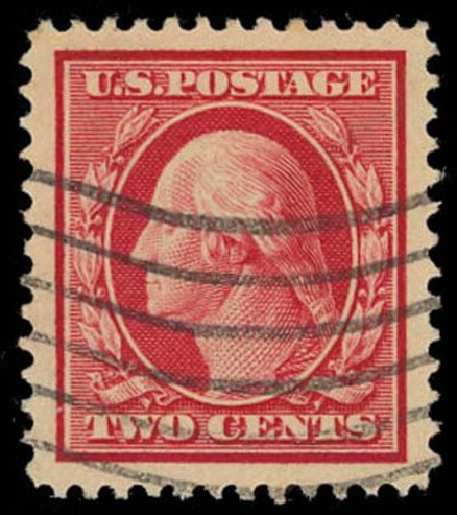 US Stamps Values Scott Catalogue # 332: 1908 2c Washington. Daniel Kelleher Auctions, Oct 2011, Sale 626, Lot 322
