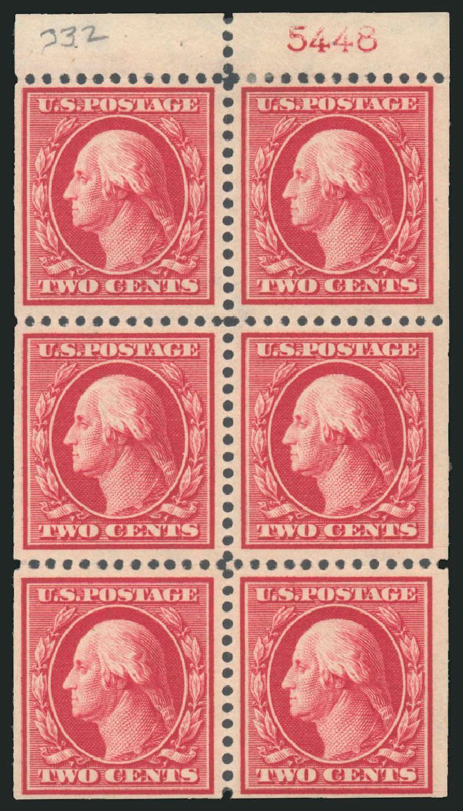 US Stamps Values Scott # 332 - 2c 1908 Washington. Robert Siegel Auction Galleries, Jun 2010, Sale 991, Lot 1172