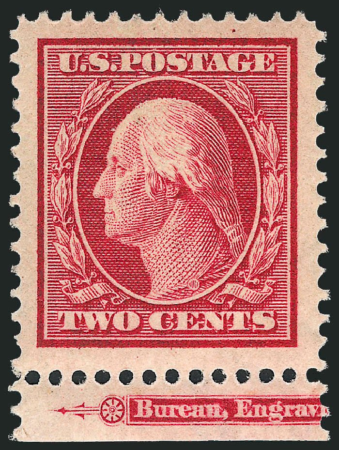 Values of US Stamp Scott Cat. 332: 1908 2c Washington. Robert Siegel Auction Galleries, Sep 2009, Sale 968B, Lot 426