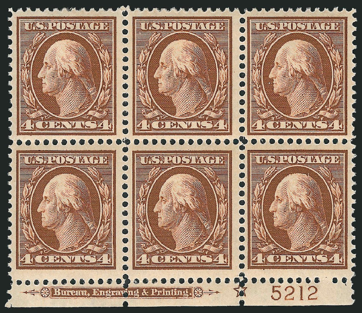US Stamps Prices Scott # 334 - 1908 4c Washington. Robert Siegel Auction Galleries, Apr 2009, Sale 971, Lot 1438
