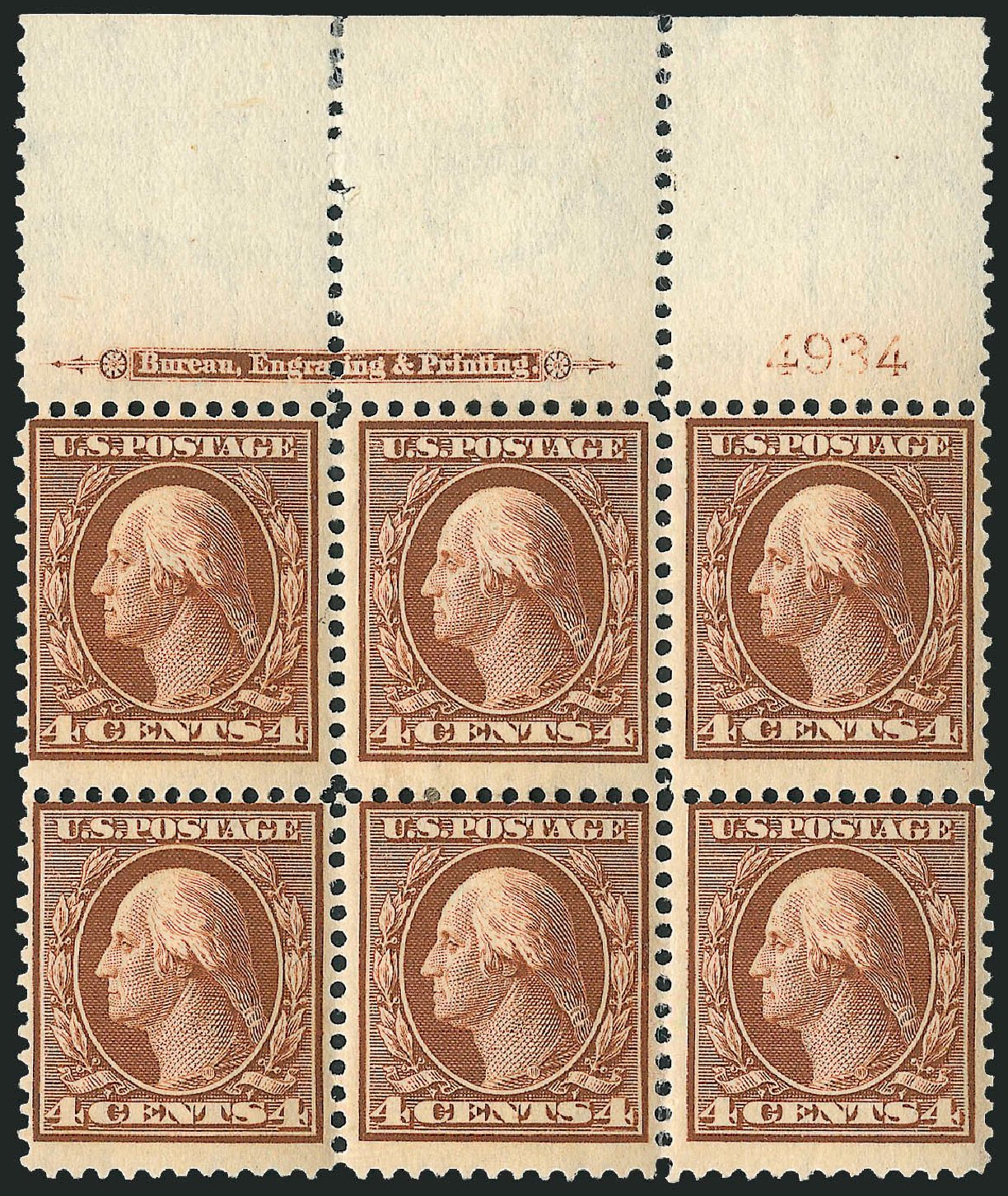 Price of US Stamp Scott Cat. 334: 4c 1908 Washington. Robert Siegel Auction Galleries, Apr 2009, Sale 971, Lot 1429