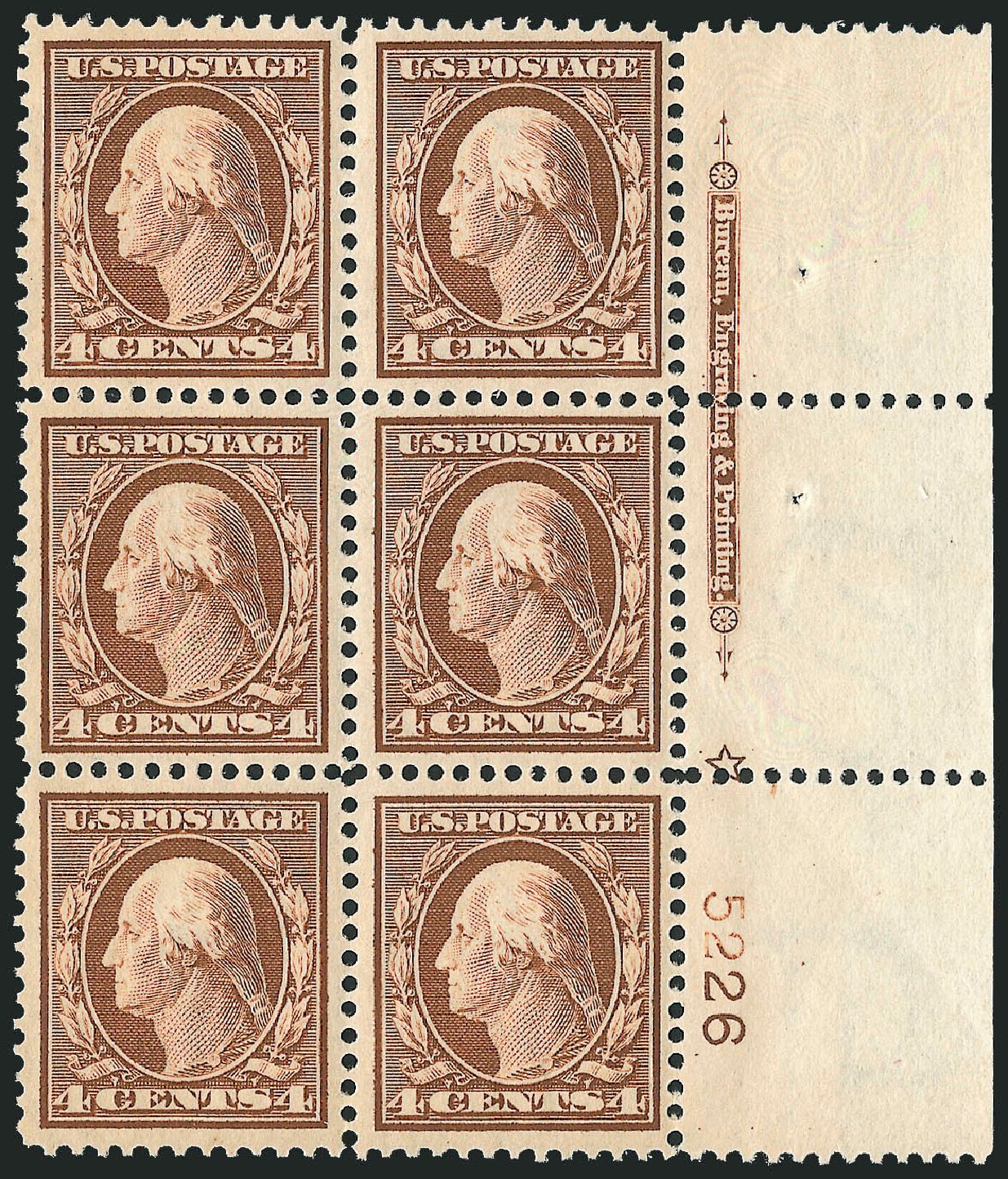 Values of US Stamp Scott Catalogue #334: 1908 4c Washington. Robert Siegel Auction Galleries, Oct 2011, Sale 1014, Lot 1770