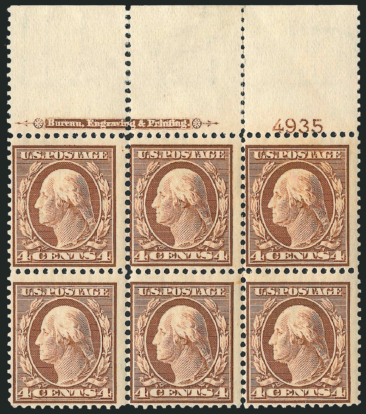 Costs of US Stamp Scott #334 - 1908 4c Washington. Robert Siegel Auction Galleries, Apr 2009, Sale 971, Lot 1431