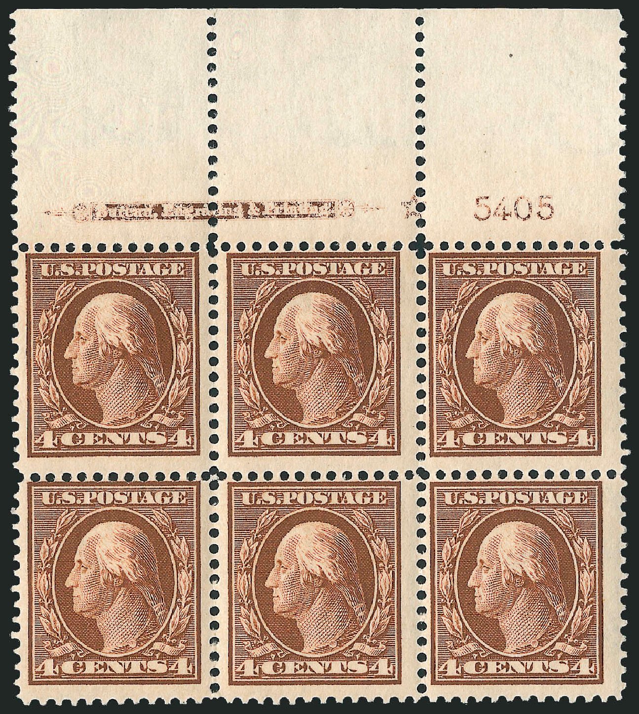 Value of US Stamps Scott Cat. #334 - 4c 1908 Washington. Robert Siegel Auction Galleries, Apr 2009, Sale 971, Lot 1441