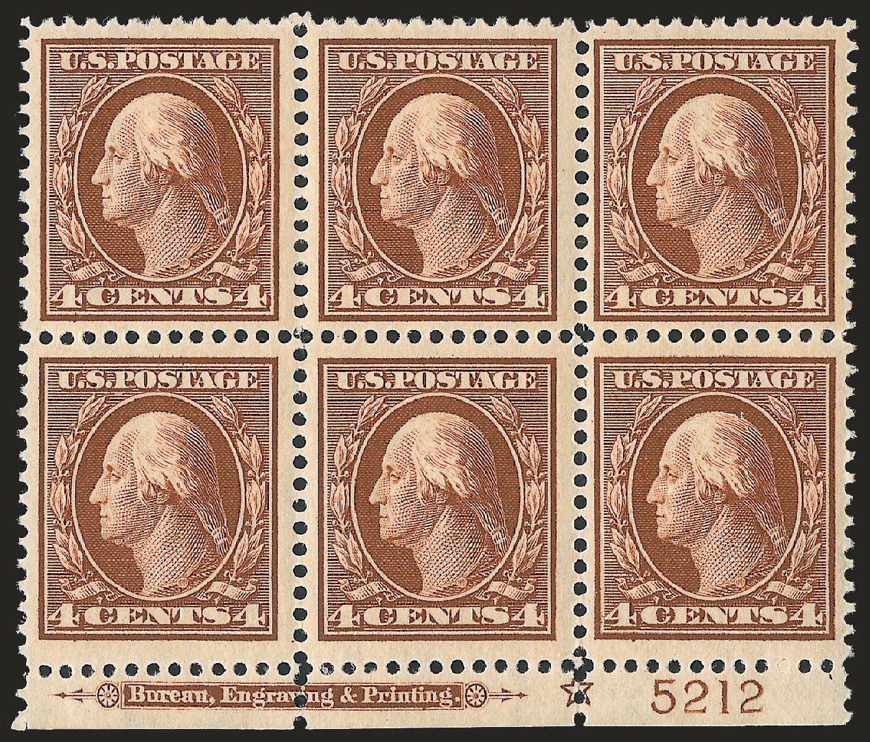 US Stamp Price Scott Catalogue #334: 1908 4c Washington. Robert Siegel Auction Galleries, Apr 2010, Sale 984, Lot 791