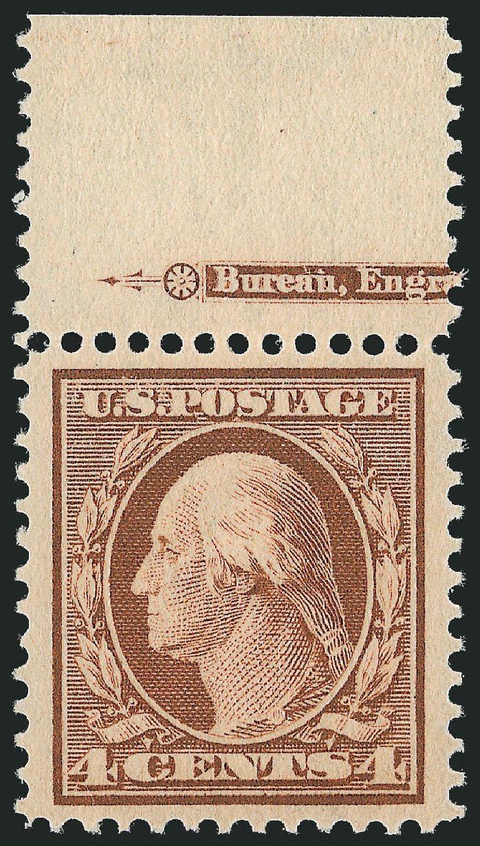 Value of US Stamp Scott Cat. # 334 - 4c 1908 Washington. Robert Siegel Auction Galleries, Sep 2009, Sale 976, Lot 1914