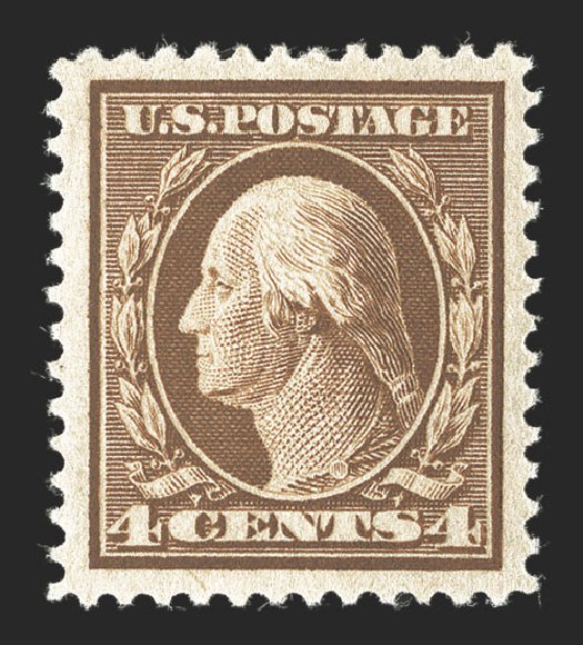 US Stamp Values Scott # 334 - 4c 1908 Washington. Spink Shreves Galleries, Mar 2013, Sale 142, Lot 324