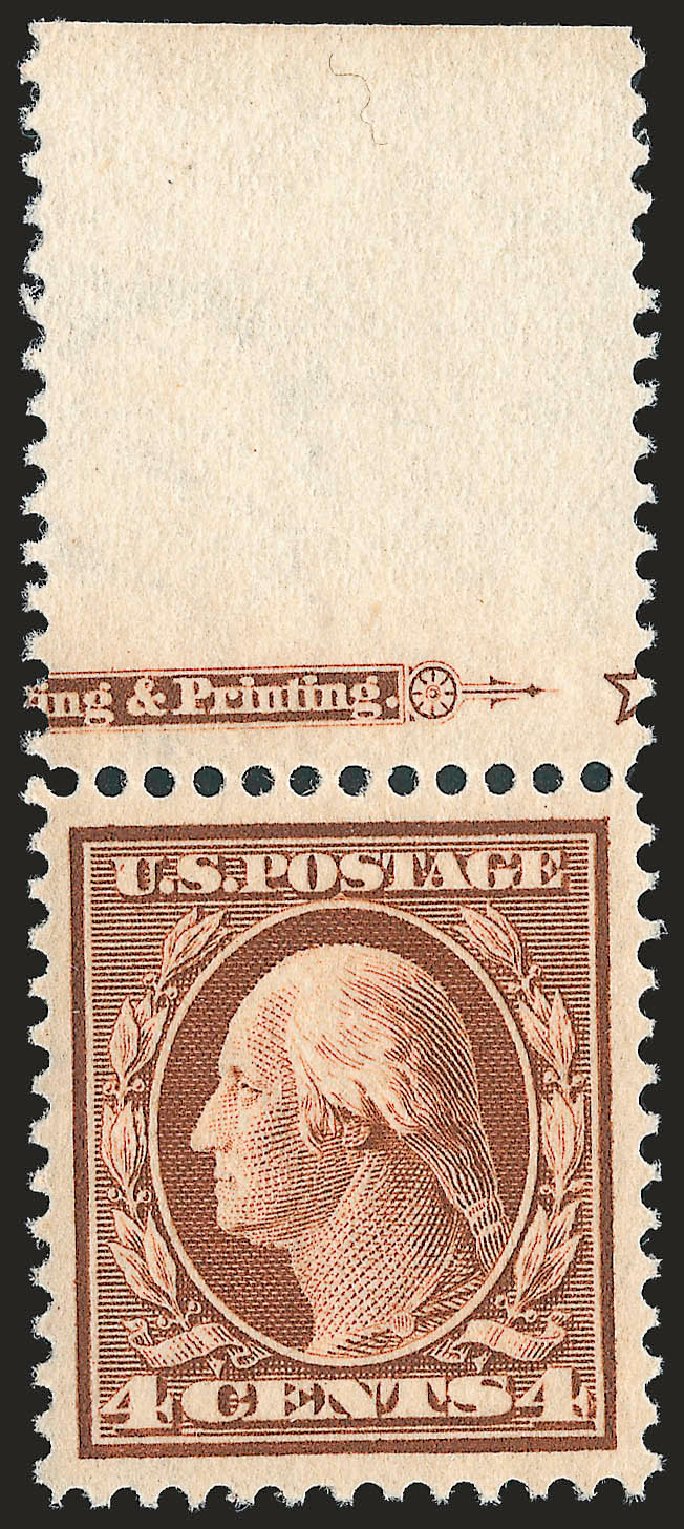US Stamp Value Scott Catalog 334 - 1908 4c Washington. Robert Siegel Auction Galleries, Jun 2010, Sale 992, Lot 2422