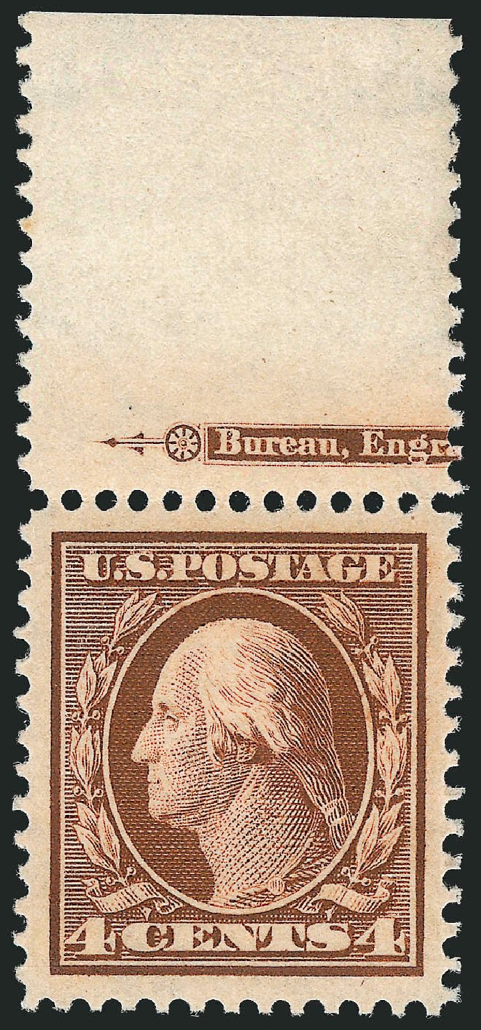 Cost of US Stamps Scott Cat. # 334 - 4c 1908 Washington. Robert Siegel Auction Galleries, Jul 2013, Sale 1050, Lot 486