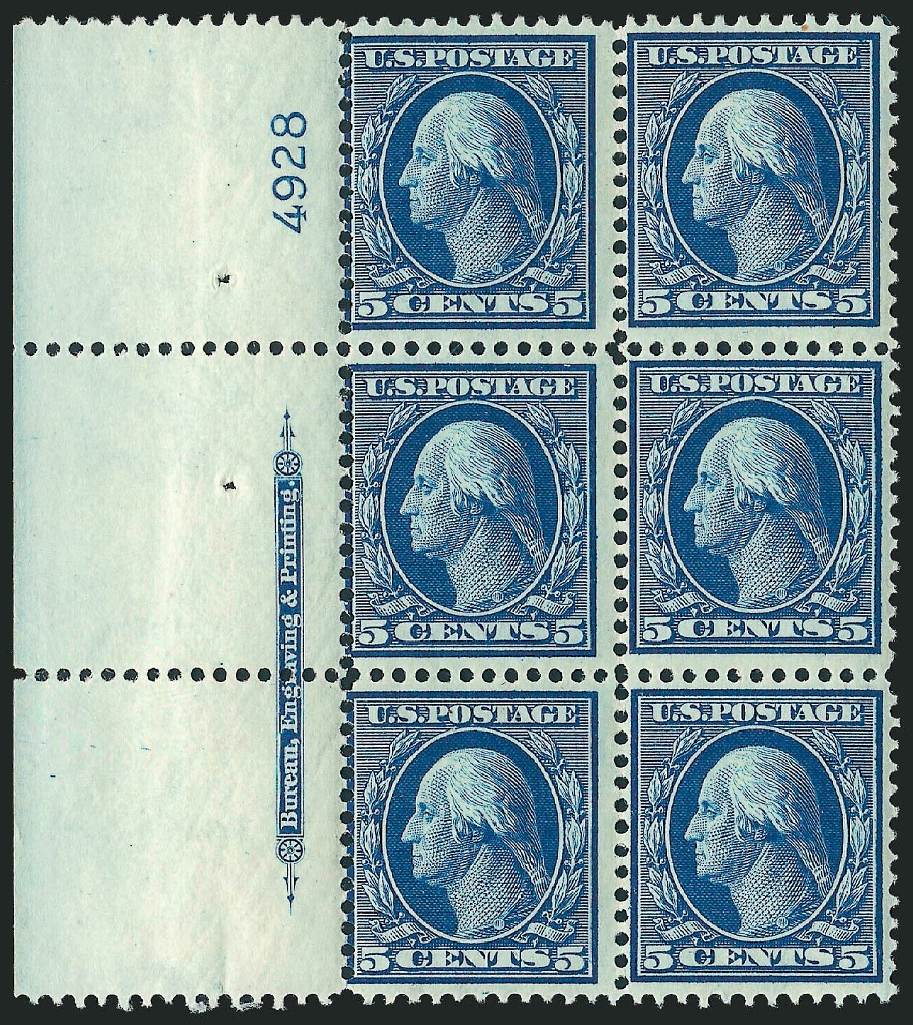 Cost of US Stamps Scott #335: 1908 5c Washington. Robert Siegel Auction Galleries, Apr 2009, Sale 971, Lot 1447