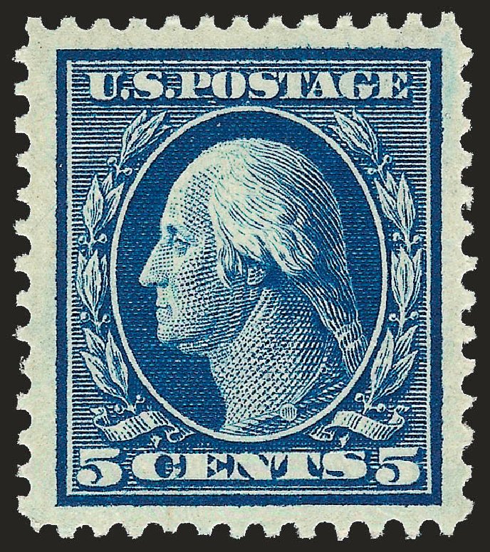 US Stamps Prices Scott Cat. #335 - 5c 1908 Washington. Robert Siegel Auction Galleries, Dec 2008, Sale 967, Lot 4658