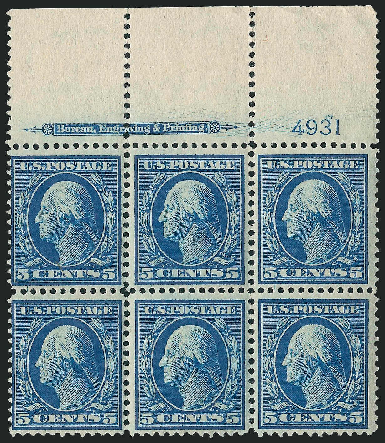 Cost of US Stamps Scott Catalogue # 335: 5c 1908 Washington. Robert Siegel Auction Galleries, Apr 2009, Sale 971, Lot 1451