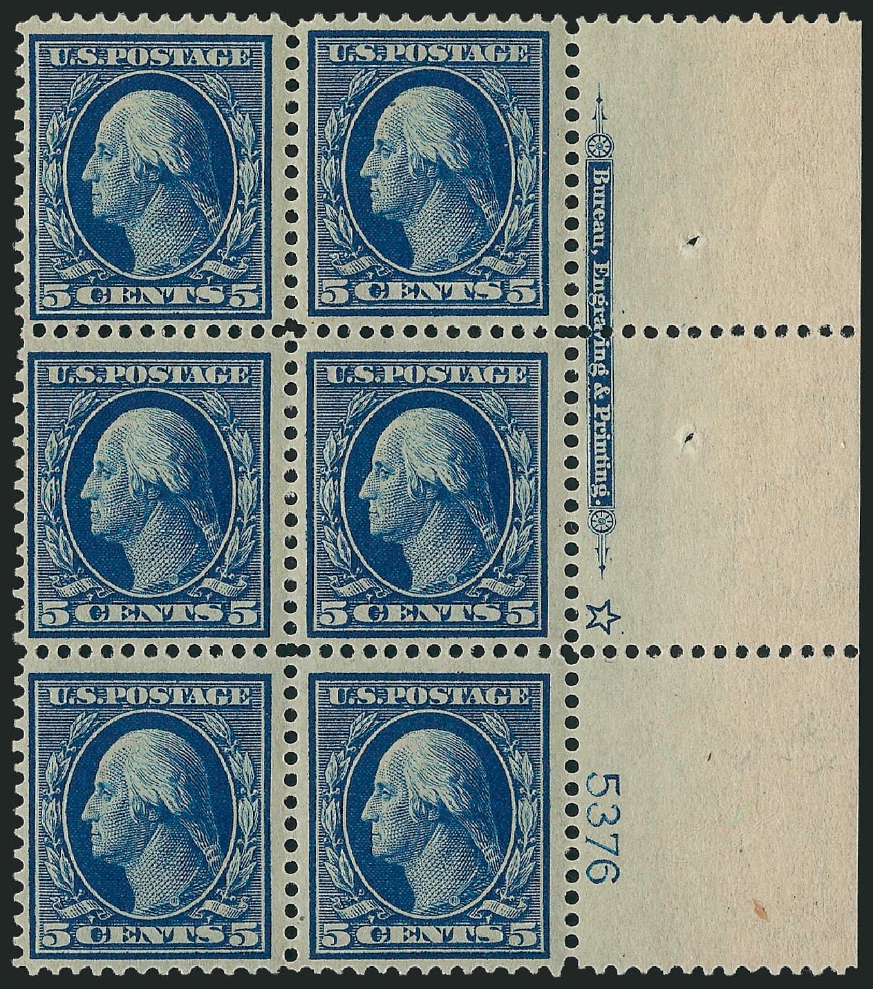 Costs of US Stamps Scott Catalogue #335: 5c 1908 Washington. Robert Siegel Auction Galleries, Apr 2009, Sale 971, Lot 1455