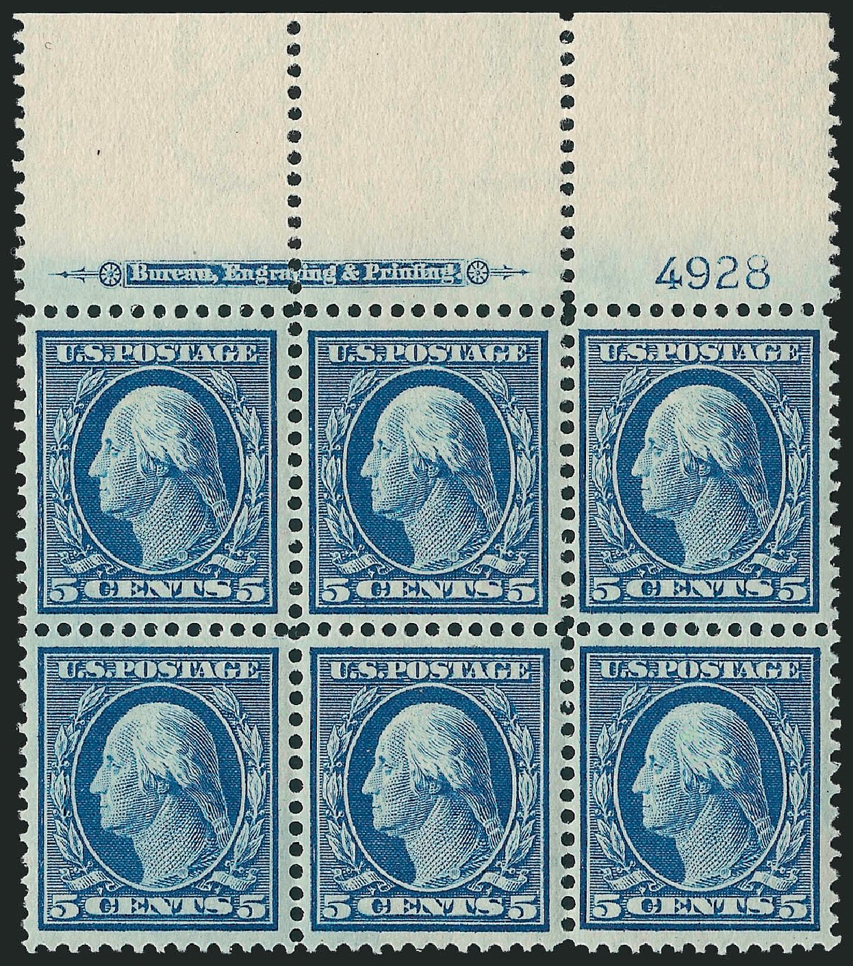 US Stamp Values Scott Catalogue # 335: 5c 1908 Washington. Robert Siegel Auction Galleries, Apr 2009, Sale 971, Lot 1446