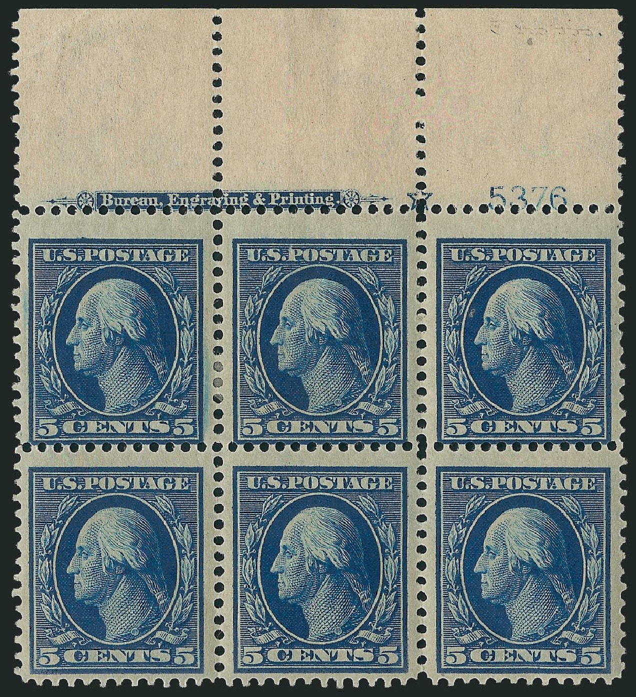 US Stamps Value Scott # 335 - 5c 1908 Washington. Robert Siegel Auction Galleries, Apr 2009, Sale 971, Lot 1456