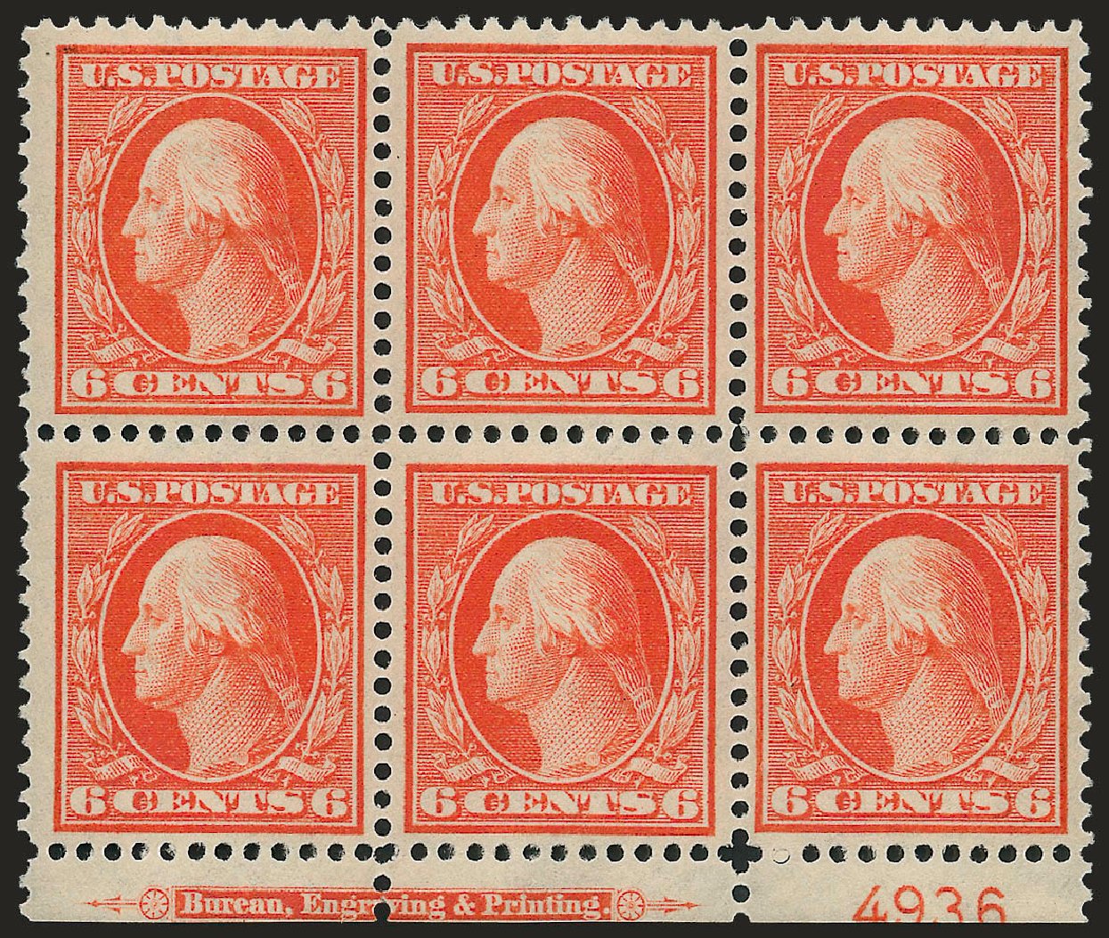 Value of US Stamp Scott Catalogue 336 - 1909 6c Washington. Robert Siegel Auction Galleries, Apr 2009, Sale 971, Lot 1459