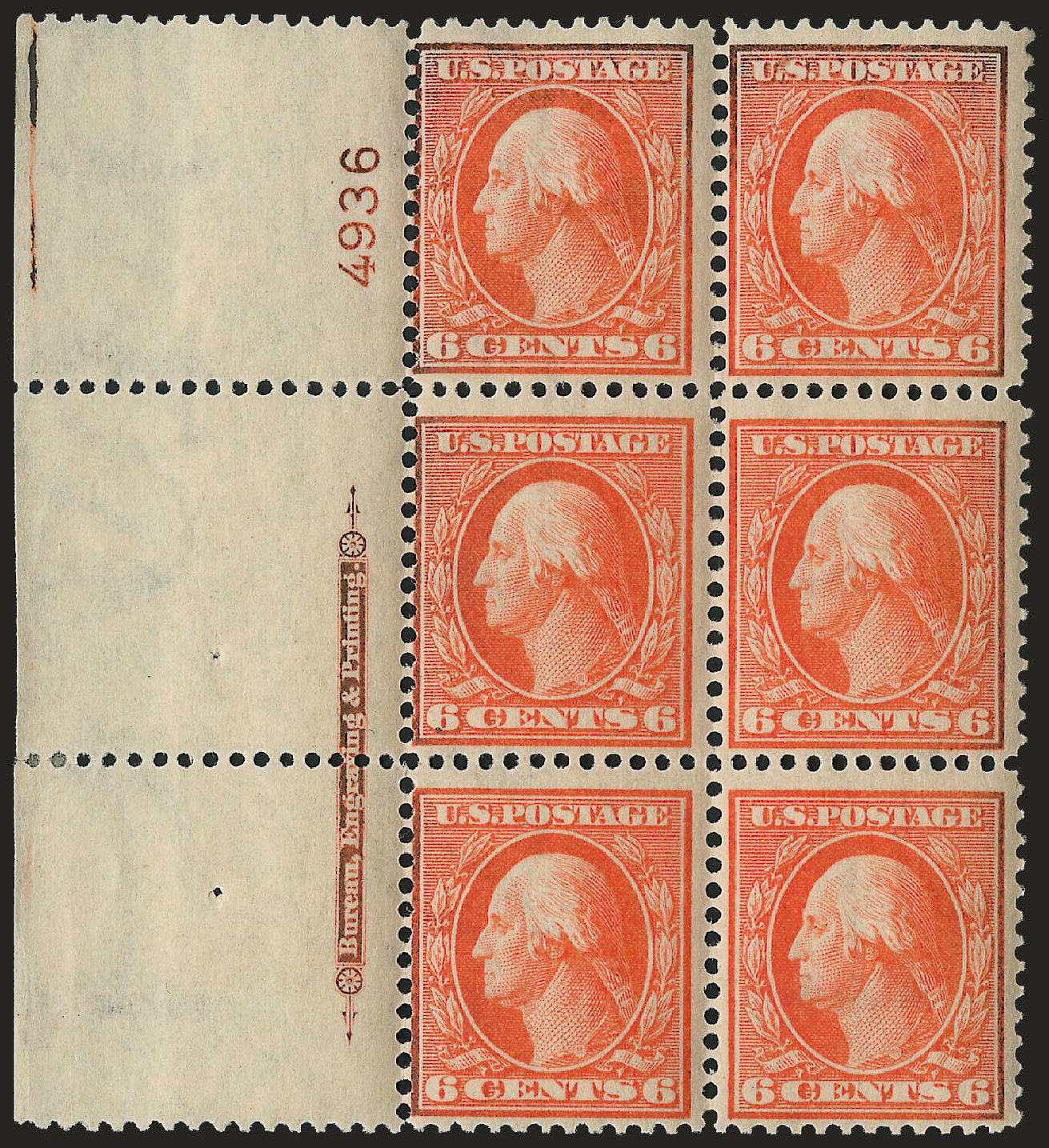 US Stamps Price Scott # 336 - 6c 1909 Washington. Robert Siegel Auction Galleries, Apr 2009, Sale 971, Lot 1460