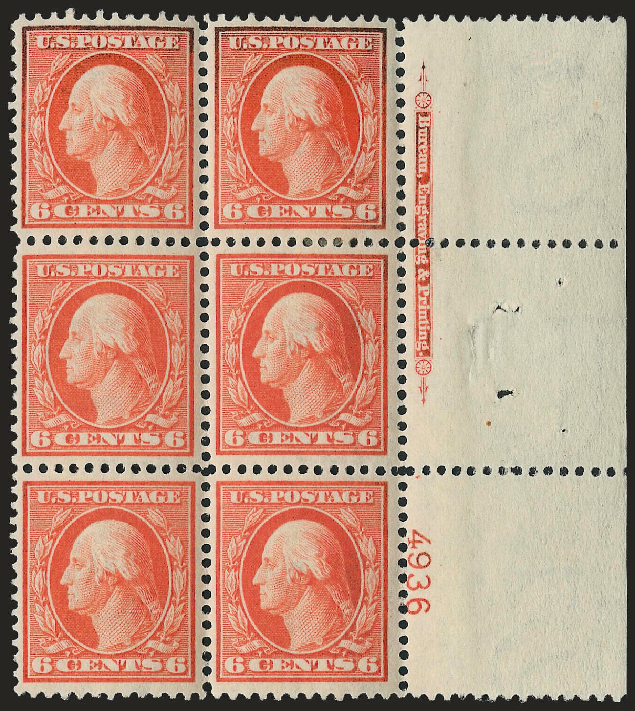 Costs of US Stamps Scott Catalogue 336: 1909 6c Washington. Robert Siegel Auction Galleries, Apr 2009, Sale 971, Lot 1461