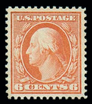 US Stamps Value Scott Catalog # 336 - 1909 6c Washington. Matthew Bennett International, Oct 2007, Sale 322, Lot 2174