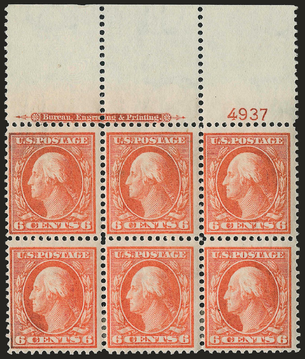 US Stamps Price Scott Catalogue #336 - 1909 6c Washington. Robert Siegel Auction Galleries, Apr 2009, Sale 971, Lot 1463