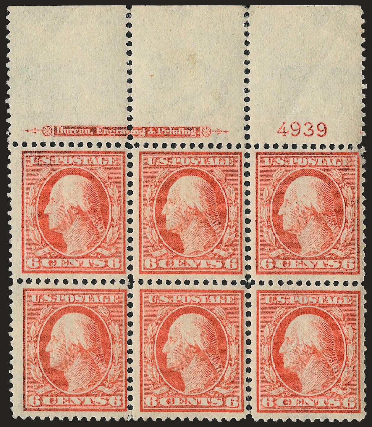 US Stamp Value Scott Catalog 336 - 6c 1909 Washington. Robert Siegel Auction Galleries, Apr 2009, Sale 971, Lot 1466