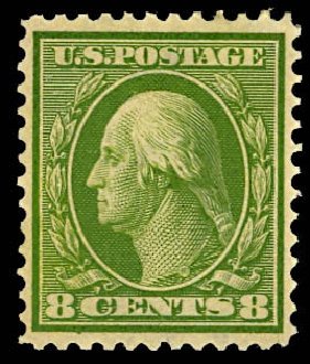US Stamp Price Scott Catalogue #337: 1908 8c Washington. Daniel Kelleher Auctions, Dec 2012, Sale 633, Lot 609