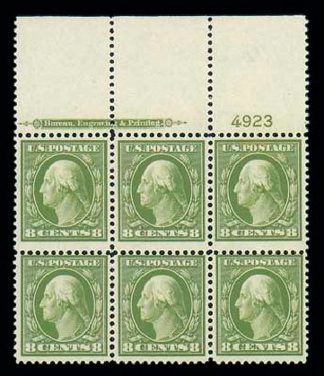 US Stamps Values Scott Cat. # 337: 8c 1908 Washington. Matthew Bennett International, Jun 2007, Sale 319, Lot 1360