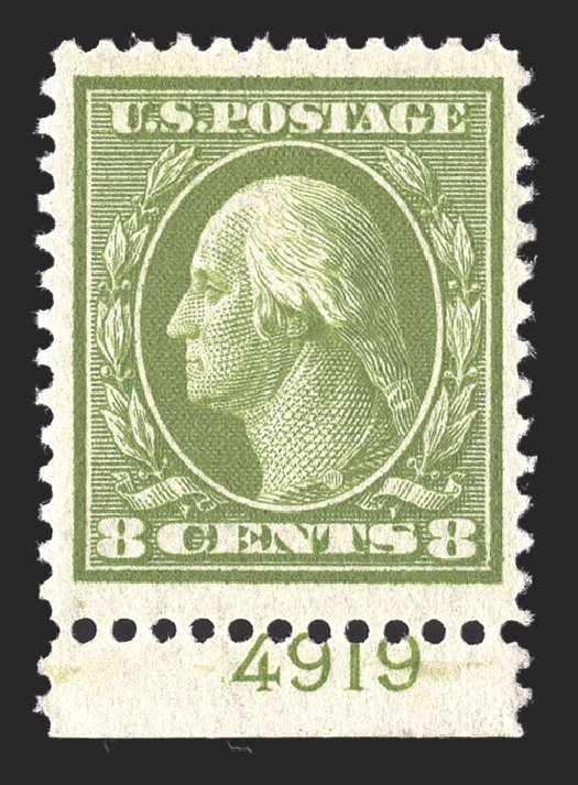 US Stamp Values Scott Catalogue # 337 - 1908 8c Washington. Spink Shreves Galleries, Jul 2012, Sale 140, Lot 230