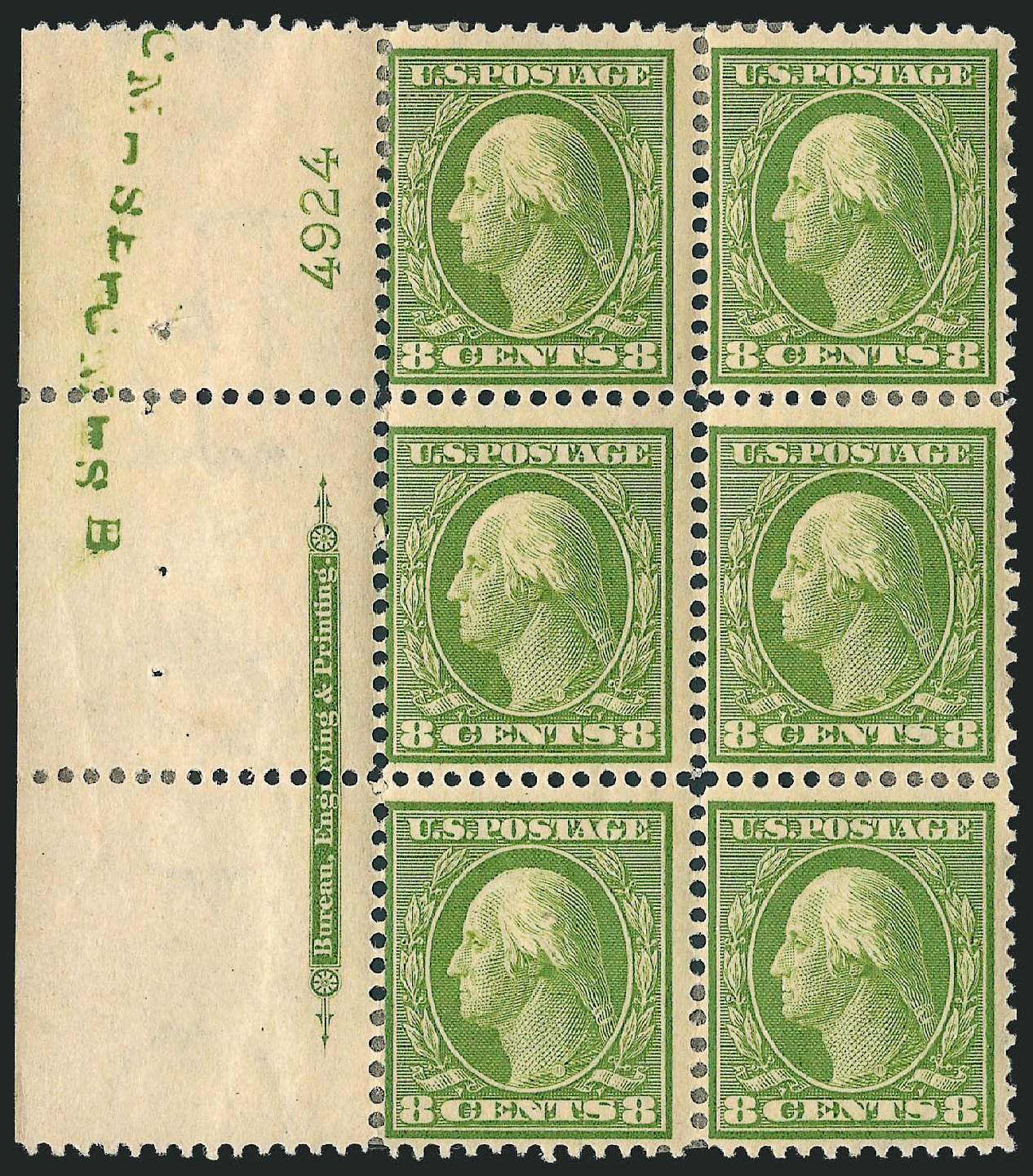 Price of US Stamps Scott Cat. 337: 8c 1908 Washington. Robert Siegel Auction Galleries, Apr 2009, Sale 971, Lot 1474