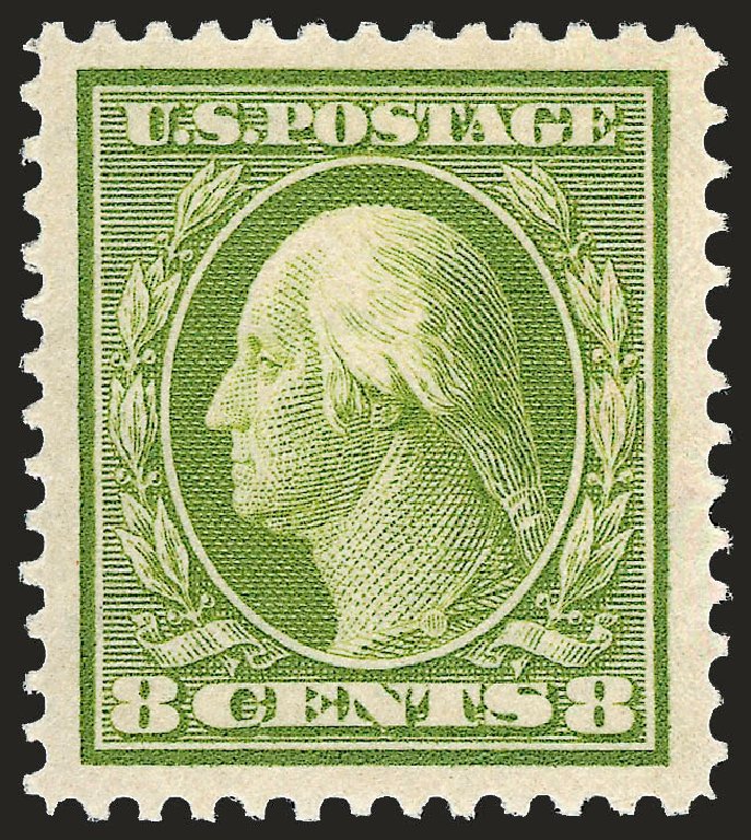 US Stamps Value Scott Cat. 337: 8c 1908 Washington. Robert Siegel Auction Galleries, Dec 2008, Sale 967, Lot 4662