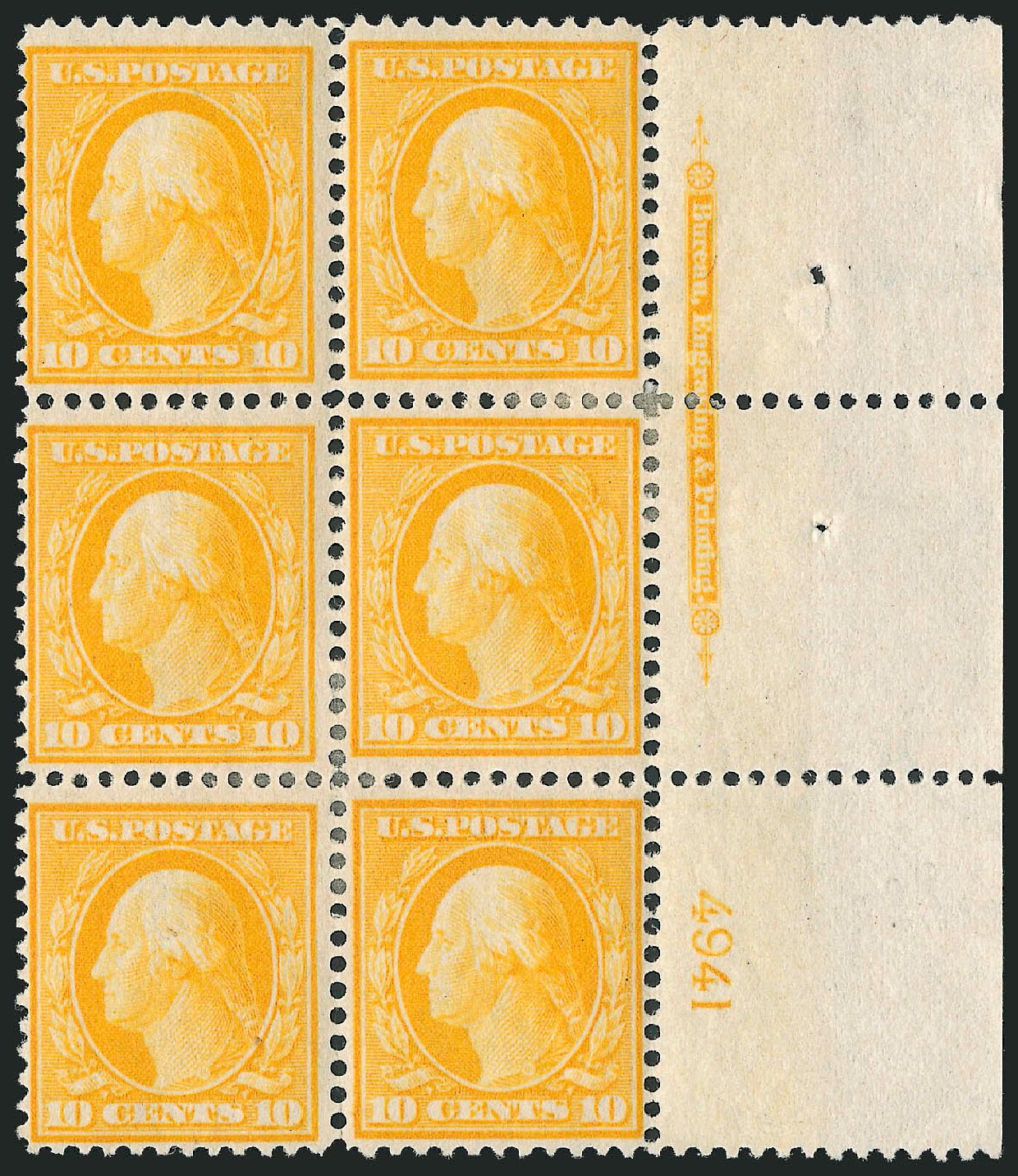 Value of US Stamp Scott Catalog # 338: 1909 10c Washington. Robert Siegel Auction Galleries, Apr 2009, Sale 971, Lot 1480