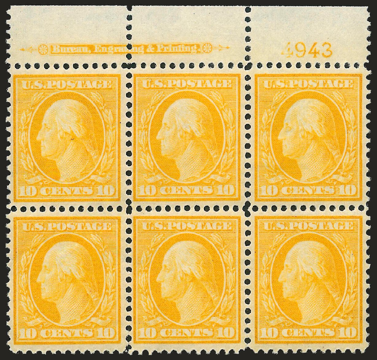 Values of US Stamps Scott Cat. 338: 1909 10c Washington. Robert Siegel Auction Galleries, Apr 2009, Sale 971, Lot 1481