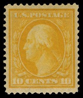 US Stamps Value Scott # 338: 10c 1909 Washington. Cherrystone Auctions, Mar 2008, Sale 200803, Lot 254