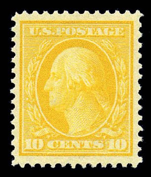 Values of US Stamps Scott #338: 1909 10c Washington. Matthew Bennett International, Sep 2010, Sale 333, Lot 3726
