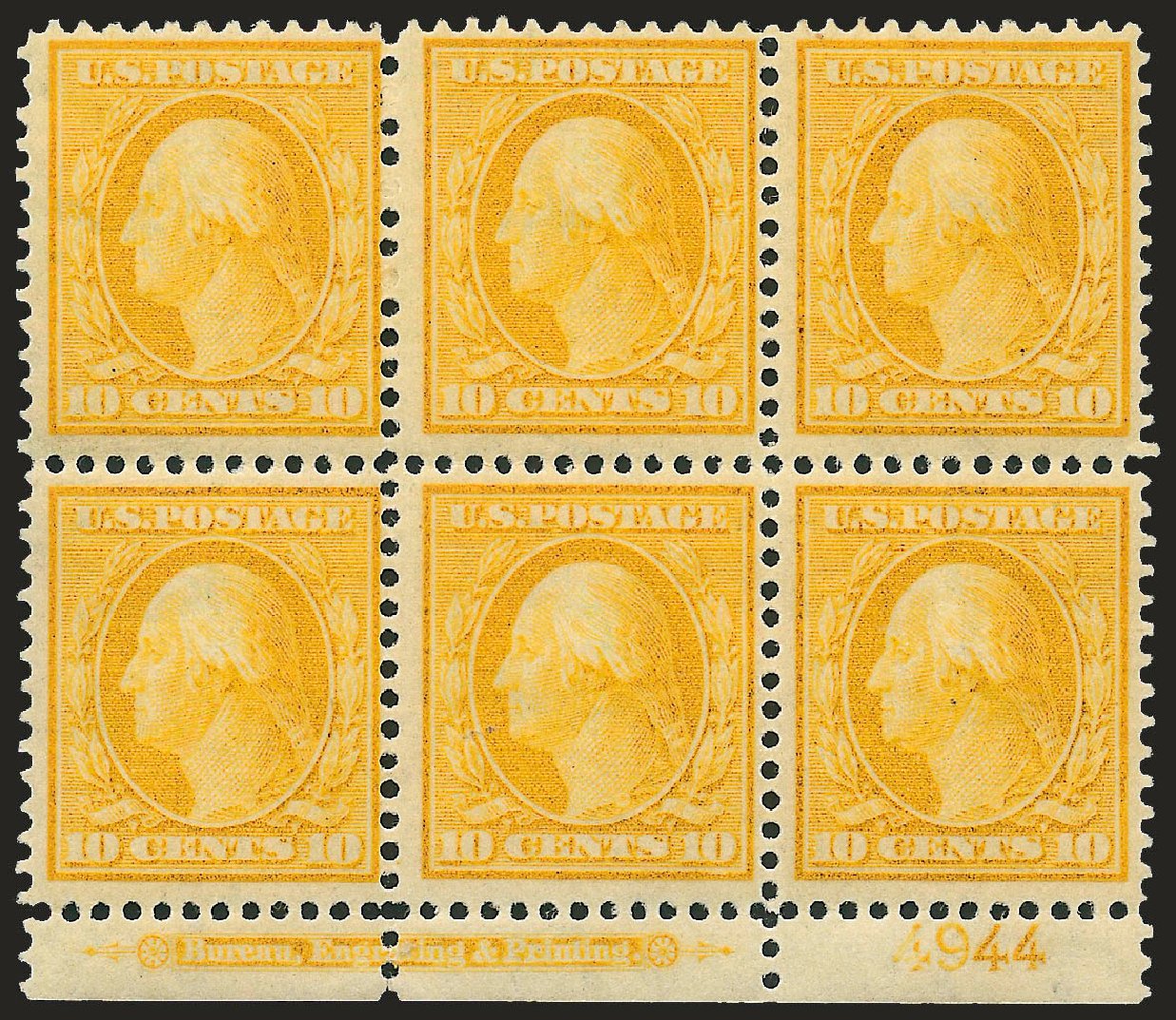 Price of US Stamps Scott Catalog 338 - 10c 1909 Washington. Robert Siegel Auction Galleries, Apr 2009, Sale 971, Lot 1486