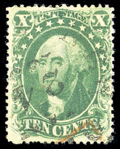 Values of US Stamp Scott Catalog 34 - 1857 10c Washington. Matthew Bennett International, Sep 2010, Sale 331, Lot 377