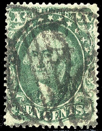 US Stamp Values Scott Catalog # 34 - 1857 10c Washington. Cherrystone Auctions, Jan 2009, Sale 200901, Lot 57