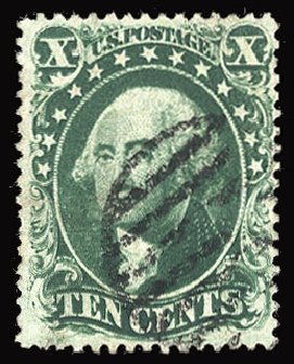 Costs of US Stamp Scott # 34 - 1857 10c Washington. Cherrystone Auctions, Jun 2012, Sale 201206, Lot 28