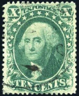 Values of US Stamps Scott Cat. # 34 - 10c 1857 Washington. Harmer-Schau Auction Galleries, Feb 2010, Sale 84, Lot 1310