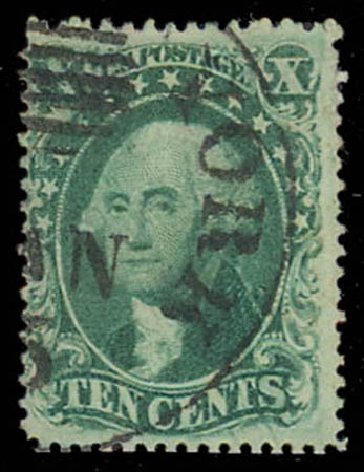 Prices of US Stamps Scott Catalogue # 34 - 1857 10c Washington. Daniel Kelleher Auctions, Oct 2011, Sale 626, Lot 60