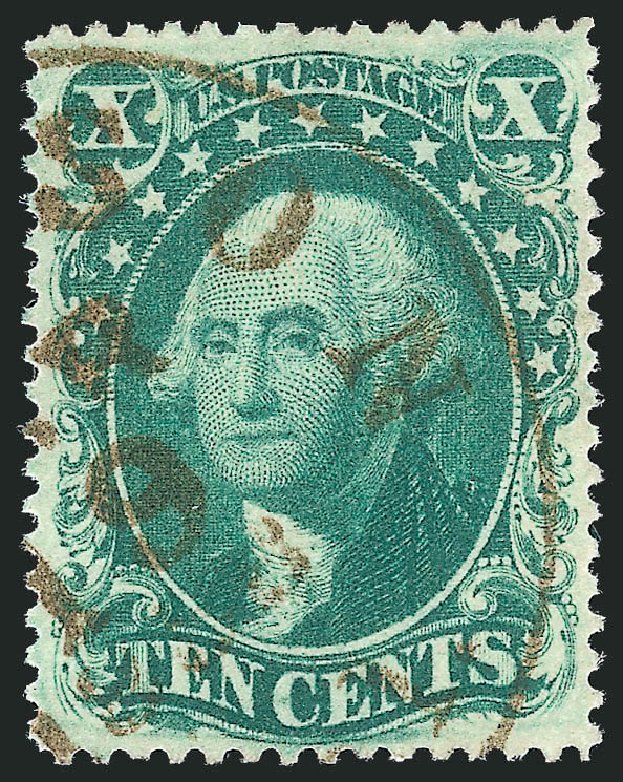 US Stamps Value Scott Catalog #34 - 1857 10c Washington. Robert Siegel Auction Galleries, Dec 2013, Sale 1062, Lot 150