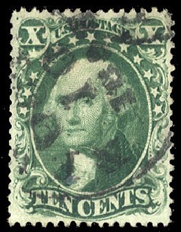 Value of US Stamps Scott Cat. # 34 - 10c 1857 Washington. Cherrystone Auctions, Sep 2012, Sale 201209, Lot 31