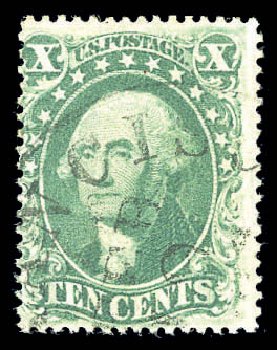 US Stamps Values Scott Catalog 34 - 10c 1857 Washington. Matthew Bennett International, Sep 2010, Sale 333, Lot 3404