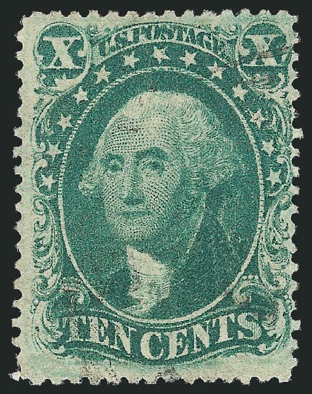 US Stamps Values Scott Cat. 34: 1857 10c Washington. Robert Siegel Auction Galleries, Dec 2012, Sale 1037, Lot 1494