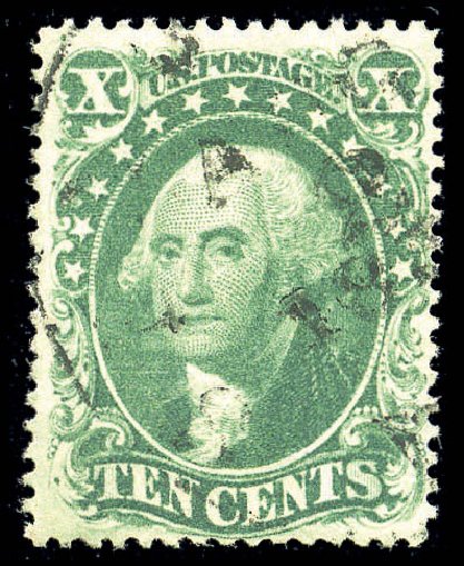 Values of US Stamp Scott Catalog # 34 - 10c 1857 Washington. Matthew Bennett International, Sep 2010, Sale 331, Lot 375