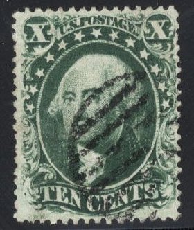 US Stamp Value Scott Cat. # 34: 1857 10c Washington. Cherrystone Auctions, Mar 2008, Sale 200803, Lot 75